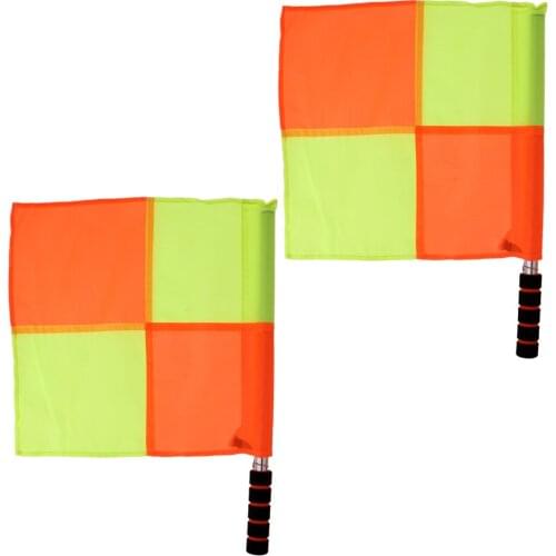 2pcs Sports Soccer Football Rugby Hockey Training Linesman Checkered Flag with