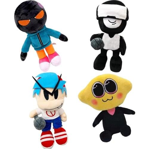 4 Peluches de 10 pulgadas del juego Friday Night Funkin para niños y niñas, decoración exquisita (combinación)