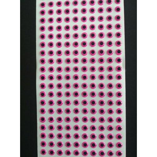 500pcs 4mm Hot Pink 3D soft Holographic fishing lure eyes Fly Tying Crafts