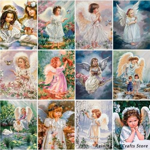 5D Diy Diamond Painting Embroidery Angel Baby Full Square/round Drill Rhinestone Cross Stitch Kits Mosaic Pictures Home Decor