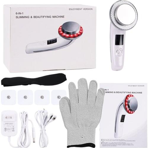 6 In 1 EMS Body Slimming Massager RF Ultrasonic Cavitation Anti Cellulite Massage Fat Burner Weight Loss Face Skin Care Tool