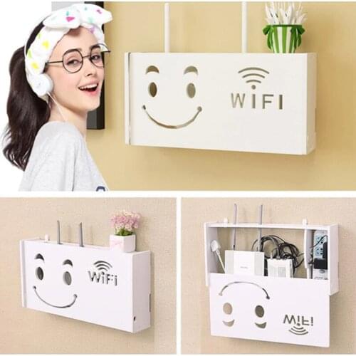 Wireless Router Wall-Mounted Storage Box Punch-Free Home Wifi Shielding Decorative Racks Home Decorative Storage Box