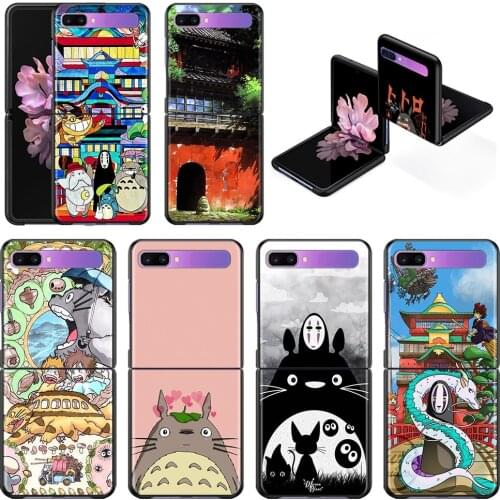 Studio Ghibli Spirited Totoro Smartphone Case For Samsung Galaxy Z Flip 3 5G Back PC Cases Hard Capa Shell Hard Cover Fundas
