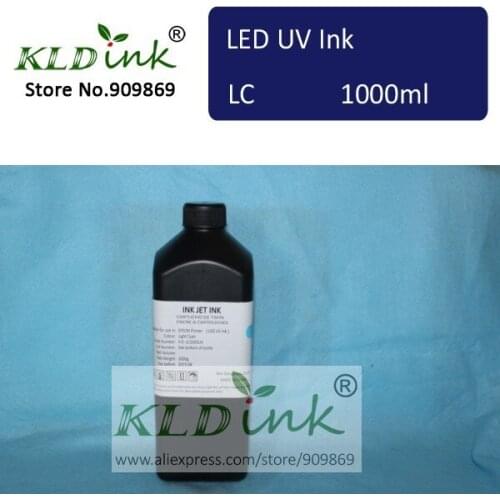 [ KLD Ink ] Compatible LIGHT CYAN LED UV Ink for inkjet UV flatbed printer with DX5 DX6 DX7 printhead ( 1 piece X 1000ml )