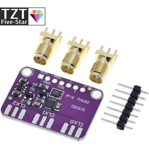 DC 3V-5V CJMCU-5351 Si5351A Si5351 I2C Clock Generator Breakout Board Module Signal Generator Clock 8KHz-160MHz For Arduino