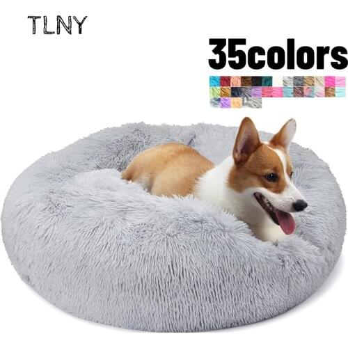 TNLY Long Plush Dog Bed House Dog Mat Winter Warm Sleeping Cats Nest Soft Long Plush Dog Basket Pet Cushion Portable Pet Bed
