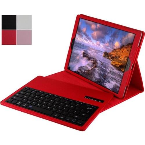 For iPad Pro 12.9 2015 2017 2 in 1 Folio Smart PU Leather Protective Stand Case Cover + Detachable Wireless Bluetooth Keyboard