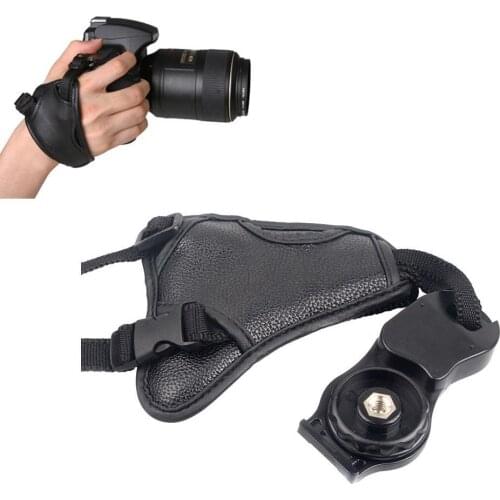 DSLR Camera PU Leather Grip Rapid Wrist Strap Soft Hand Grip Camera Bag Universal for Canon Nikon Sony Olympus Black
