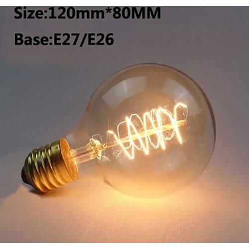 E27 40W Retro Edison Filament Bulb G80 Wire wrapped Light Decorative Lamp 220V 240V 6pcs/lot