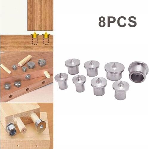 8pcs Locator Dowel Centre Point 6/8/10/12mm Marker Hole Tenon Center Hollow
