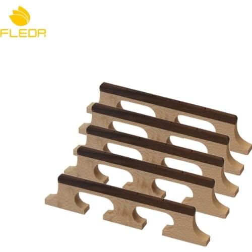 FLEOR 5pcs Maple Rosewood Bridge 4 String Banjo Bridge 3 Legged Banjo Parts