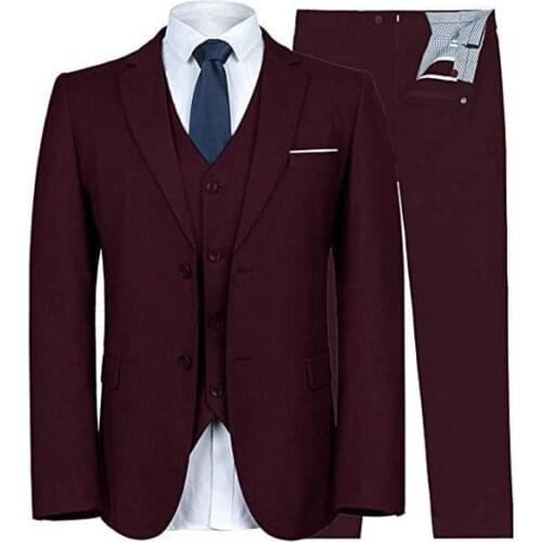 Handsome Groomsmen Wool blend Groom Tuxedos Mens Wedding Dress Man Jacket Blazer Prom Dinner (Jacket+Pants+Tie+Vest) A105