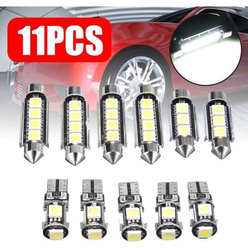 11pcs 12V Auto Dome Map Lamp Canbus White LED Interior Light Set For Opel Insignia Sports Tourer Sedan