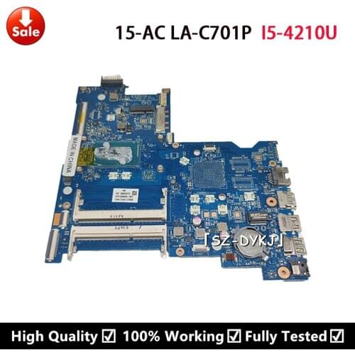 For HP 15-AC Laptop motherboard DDR3L SR1EF I5-4210U AHL50 ABL52 LA-C701P 839543-001 839543-501 839543-601 839543-001 mainboard
