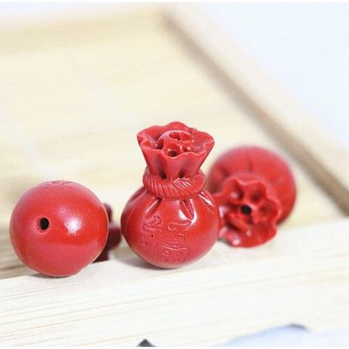 Fashion 5pcs 18 style synthetic red cinnabar stone charms pendant beads accessories hot sell diy jewelry spacers findings B950