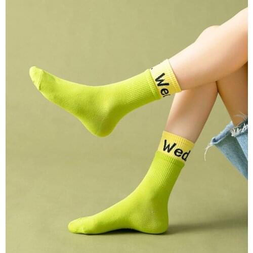 Fashion Women Socks Cotton Solid Color Business Sock Ladies British Style Week Socks For Girls Women Soks Hip Hop Sox Steetwear