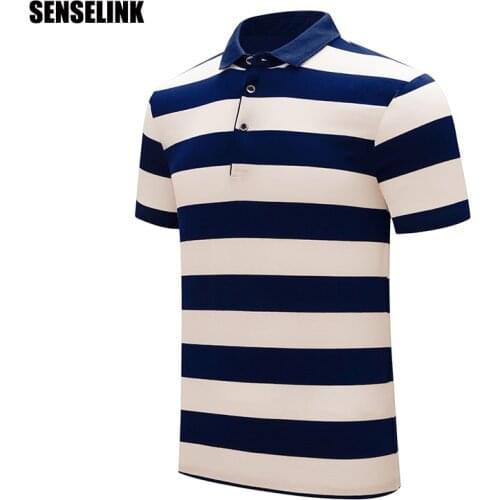 Men Polo Shirt High Quality Business Spring Summer 2021 New Casual Fashion Striped Short Sleeve Men Short Sleeve Polo Shirt