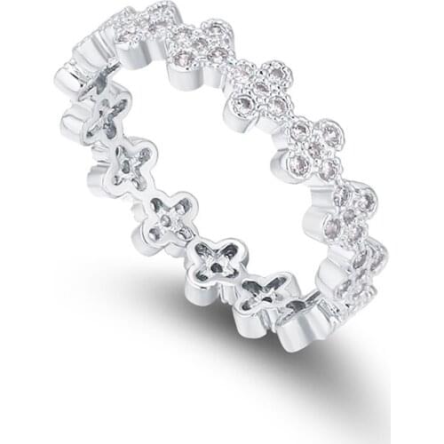 Real Austrian Crystals Brand AAA Zirconia Micro Inlays Fashion Ring for women New Sale Hot Round Se-136564