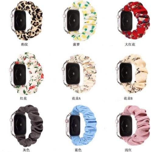 Nylon elastic Bracelet For Apple watch 38mm 42mm 40mm 44mm Women elastic hair ring Strap For iwatch series 6 5 4 3 SE watch band