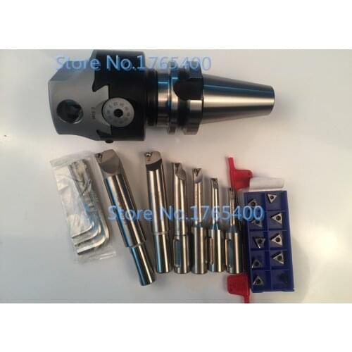 New BT30 M12 arbor F1 -18 75mm boring head and shank 18mm 6pcs boring bar and 10pcs carbide inserts