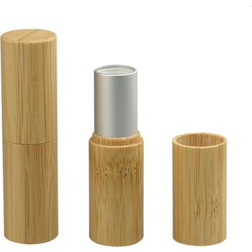 Wholesale 12.1mm Empty Lipstick Tubes Lipblam Bottles Packaging DIY Bamboo Lipstick Containers Package Lipgloss Makeup Packing