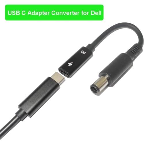 USB Type C Female to 7.4*5.0mm Male Plug Converter Laptop Dc Power Adapter Connector Cable Cord for Dell Latitude E6320 E6330