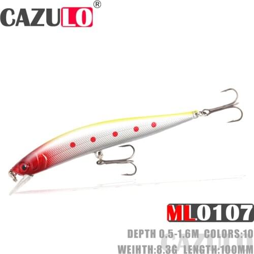 Minnow Fishing Lure Accesorios Isca Artificial Weights 8.3g 100mm Bait Depth 0.5-1.6m De Pesca Wobblers Trolling For Pike Leurre