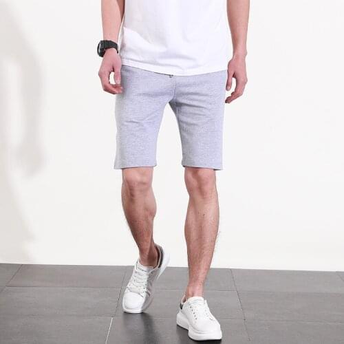 New Brand Men’s Bermuda Cotton Shorts Grey Black Elastic Waist Sports Shorts Plus Size Loose Running Training Males Home Shorts