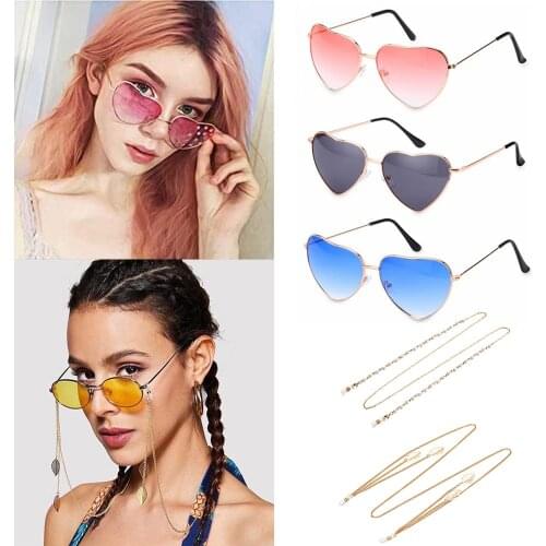 Vintage Heart Shape Sunglasses Women Fashion Metal Frame Sun Glasses Fancy Dress Auto Motocycle Accessories