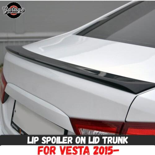 Lip spoiler on lid trunk for Lada Vesta 2015- ABS plastic trim accessories aerodynamic saber wing sport pad car styling tuning