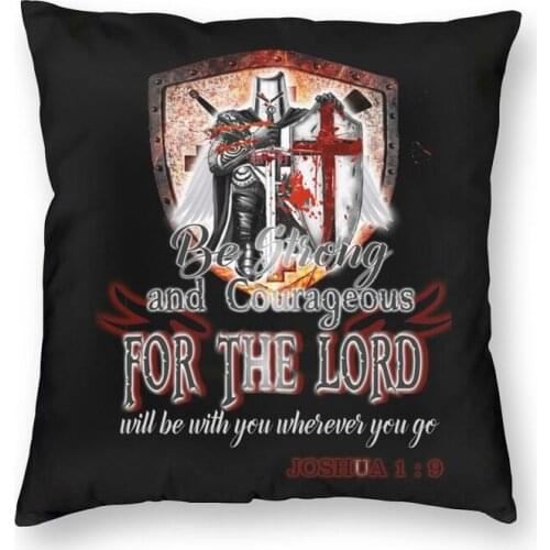 Medieval Emblem Christian Throw Pillow Case Home Decor Square Knights Templar Cushion Cover 40x40 Pillowcover for Living Room