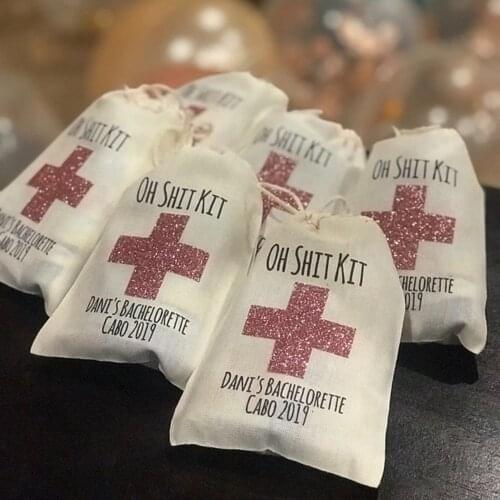Custom Wedding favor bag personalized Bachelorette party Hangovers emergency kit bridal shower bridesmaid thank you Gift Bags