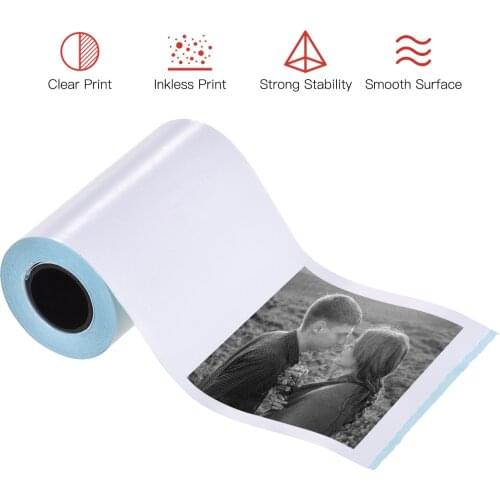 3 Rolls 57x30mm Self-Adhesive Thermal Paper Roll Receipt Paper BPA-Free Long-Lasting 10 Years for Pocket Thermal Photo Printer
