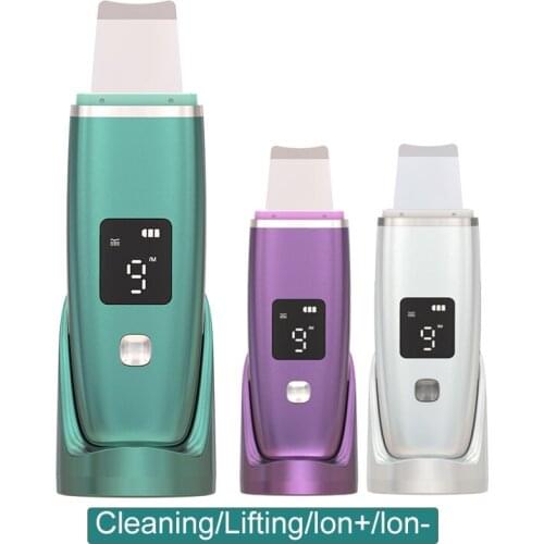 Ultrasonic Skin Scrubber Deep Cleaning Face Scrubber Vibrating Facial Cleansing Skin Spatula Peeling Beauty Instrument Device