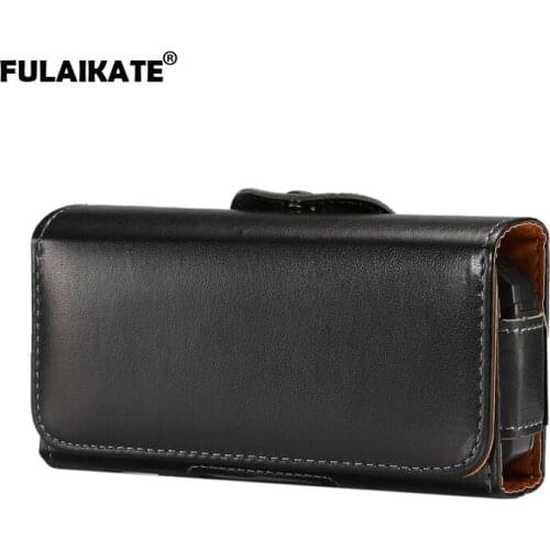 FULAIKATE Universal Leather Waist Bag for ZTE L660 Old Men Mobile Phone Portable Pocket for Neken EN3 Smooth Climbing Pouch 3 cm