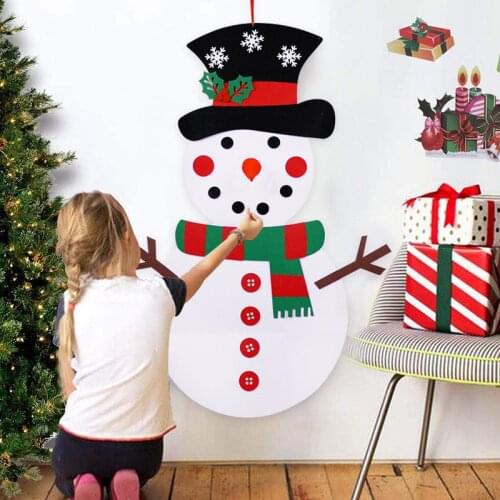 DIY Felt Snowman New Year Kids Gift Toy Merry Christmas Decorations For Home Wall Hanging Xmas Tree Ornaments Navidad Noel 2021
