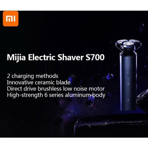 Xiaomi Mijia Electric Shaver S700 Rechargeable Ceramic Blade IPX7 Waterproof Wet Dry Beard Trimmer All aluminum Body Razor