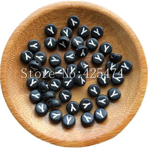 Single Initial Y Printing Black Acrylic Letter Beads 3600PCS/Bag Individual Alphabet Plastic Beads Fit for Knit Name Bracelet