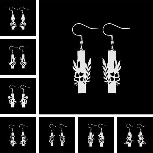 1 Pair 2021 New Trend Women Earrings Various Flower Patterns Drop Earring For Female Stainless Steel Jewelry LGS2378-LGS2385