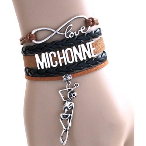 10PCS/LOT SALE Infinity Bracelet Love MICHONNE fighting With the dead Rick grimes DARYL DIXON Bracelet Walking Dead Bracelet