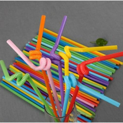100 Pcs High Quality Drinking Straws Set Extra Long Drinking For Beverage Hotel Flexible Party Restaurant Straws Bar Tools E7A1