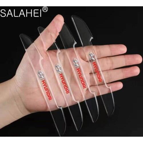 4PCS Car Door Transparent Edge Protector Bar Stickers For Hyundai Solaris I30 Tucson Creta IX35 Kona I40 Getz Ioniq Accent 2020