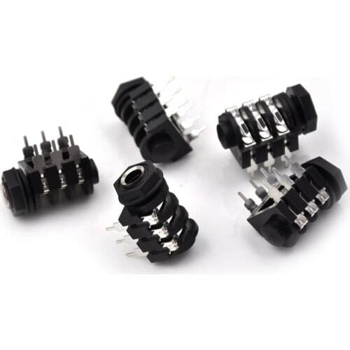 5Pcs 6.35mm/6.35 6P/6 PIN Stereo Audio Microphone Female socket/Jack Connector