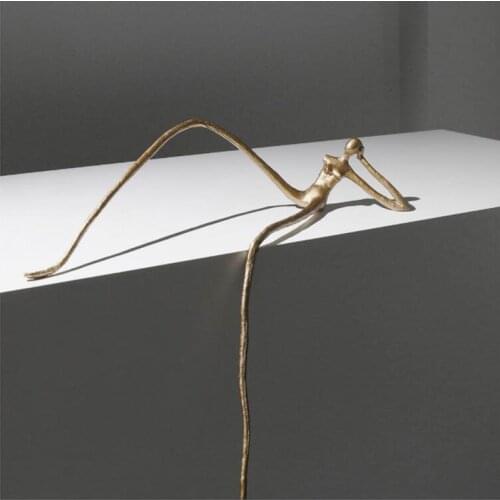 Modern Lying Down With Long Legs Abstract Metal Figures Home Crafts Living Room Decor Objects Office Desktop Accessories Gifts