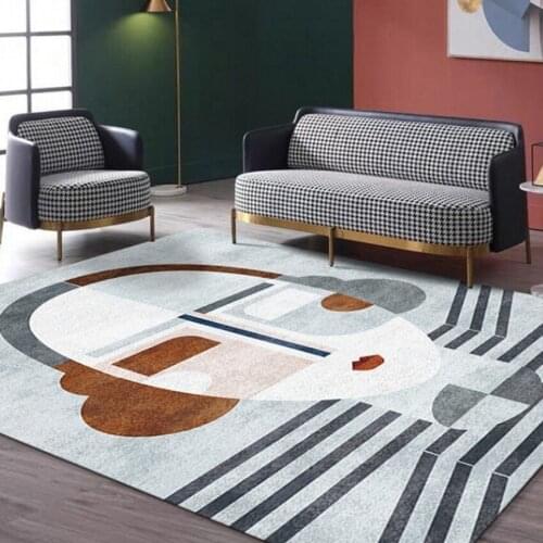 Modern style abstract living room printed art rug , decoration ground mat, INS popular no hair coffee table floor mat