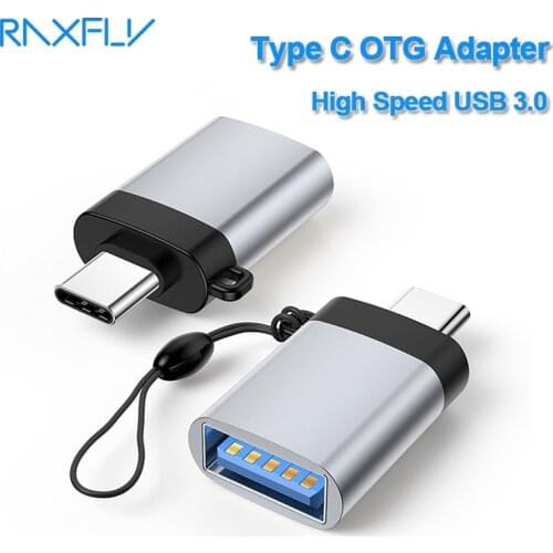 Raxfly USB 3.0 to Type C Fast Adapter Mini USB C OTG Adapter for MacbookPro Xiaomi Huawei Samsung S20 USB C Cable Converter