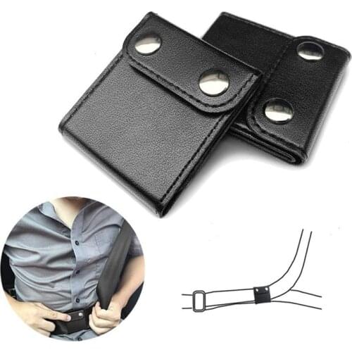 Auto Seat Belt Regulator Anti-Le Neck Fixer Adjuster Equipment Car Seat Belt Locator-2 Pcs Black