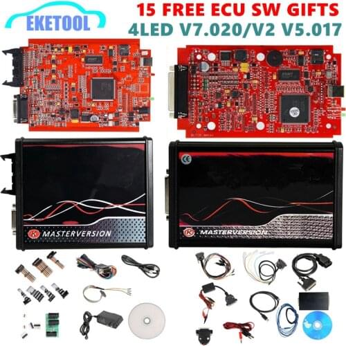 2021 Online Red V2.80 V5.017 V2 4LED V7.020 V2.25 No Token OBD2 Manager V7.020 OBD2 V2 ECU Upgrade Programmer Scanner