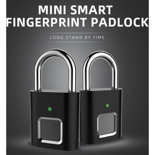 10pcs/lot Anytek Lock L34 Fingerprint lock Security Keyless USB Rechargeable Mini Door Luggage Aluminum alloy fingerprint Lock
