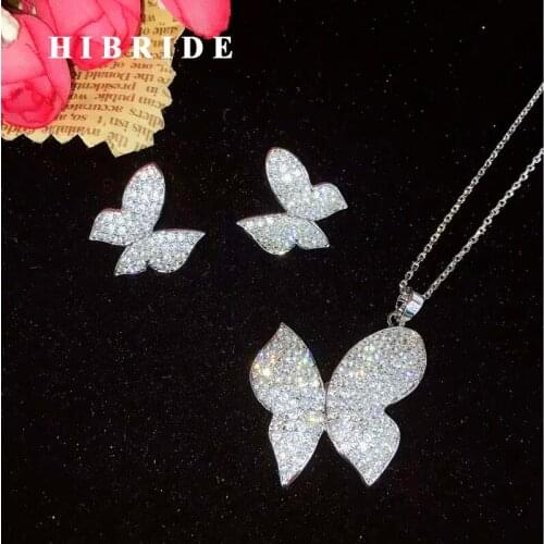 HIBRIDE 2018 New Flower Design Girl Jewelry Set Women Party Jewelry Small Link Pendientes Perla Fashion Jewelry N-644